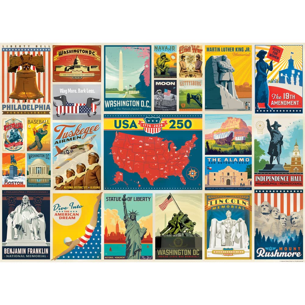 Vintage Posters - USA 250th Anniversary 1000 Piece Jigsaw Puzzle