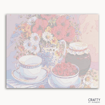 Cup Set With Decorative Flowers (ONLINE ORDER ONLY)