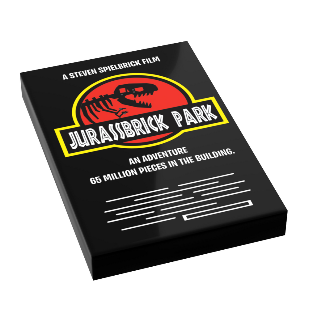 Jurassbrick Park Movie Cover (2x3 Tile) - B3 Customs (Online Order Only)