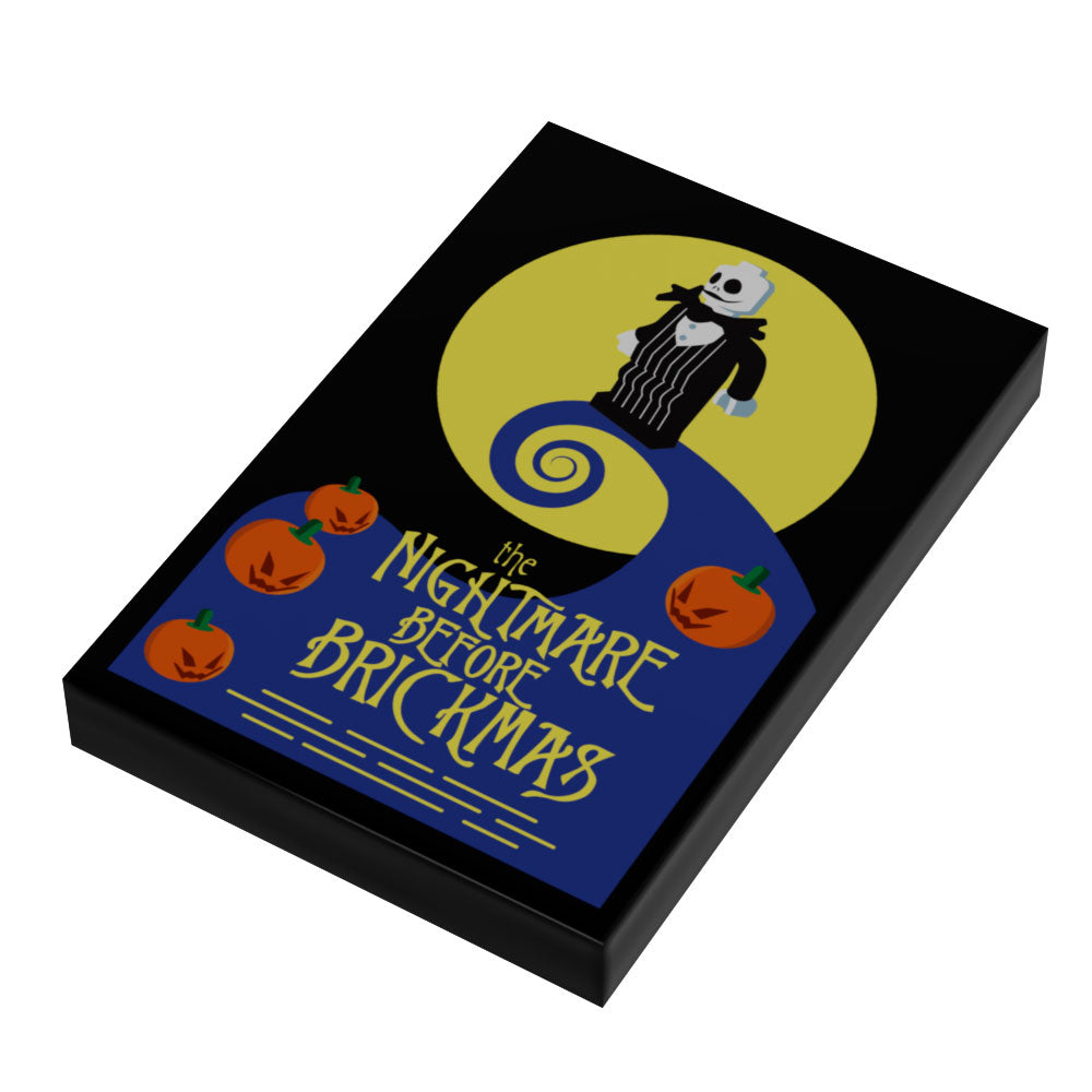 The Nightmare Before Brickmas Movie Cover (2x3 Tile) - B3 Customs (Online Order Only)