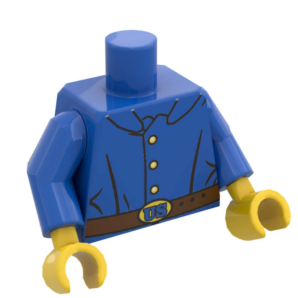 B3 Customs® Civil War Union Soldier Printed Minifig Torso (Online Order Only)
