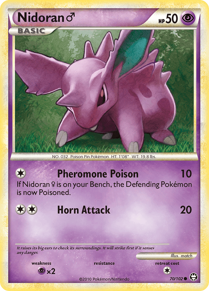 Nidoran (70/102) (Male) [HeartGold & SoulSilver: Triumphant] (Online Only)