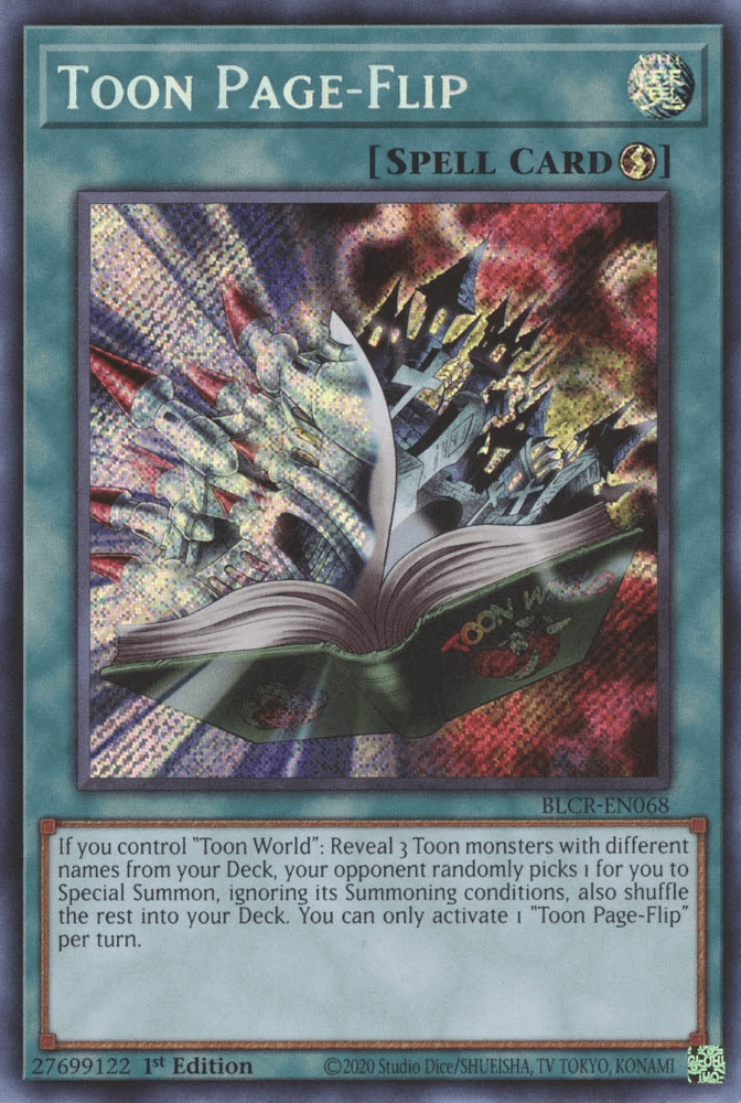 Toon Page-Flip [BLCR-EN068] Secret Rare (ONLINE ORDER ONLY)