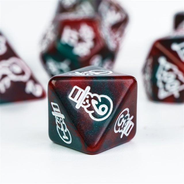 Green/Red Christmas Dice w/White Presents Trees Snowman Holiday Festive (Online Only)