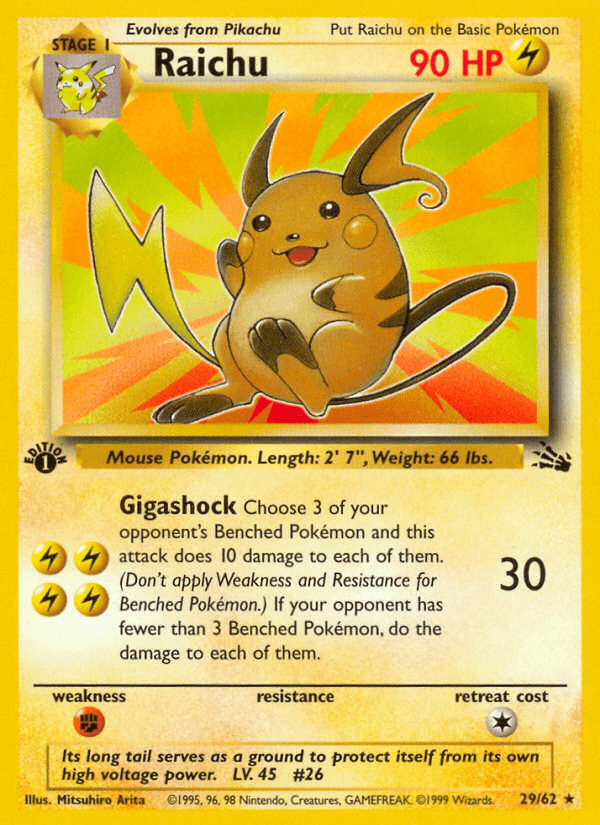 Raichu (29/62) [Fossil 1st Edition] (Online Only)