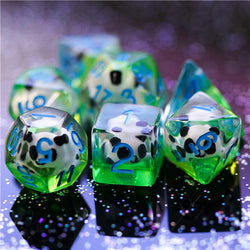 Panda on Green Field w/ Glitter 7-Dice Set (Online Only)