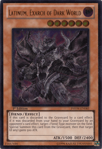 Latinum, Exarch of Dark World [PHSW-EN085] Ultimate Rare (ONLINE ORDER ONLY)