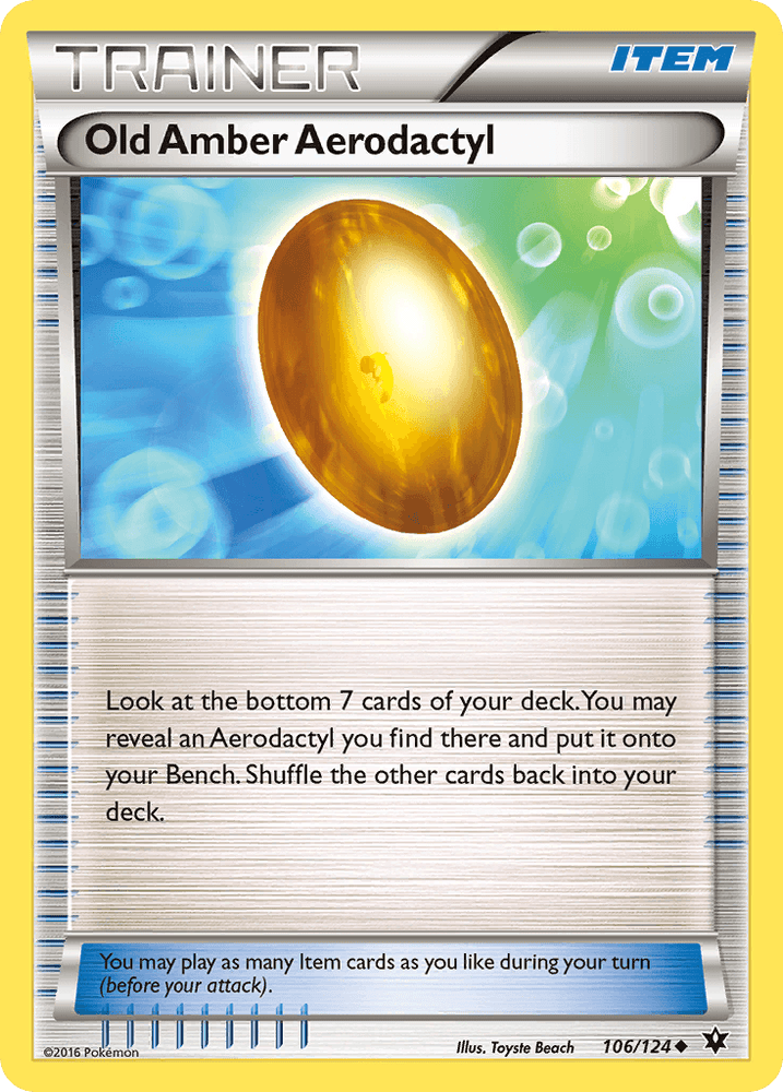 Old Amber Aerodactyl (106/124) [XY: Fates Collide] (Online Only)