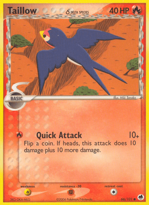 Taillow (66/101) (Delta Species) [EX: Dragon Frontiers] (Online Only)
