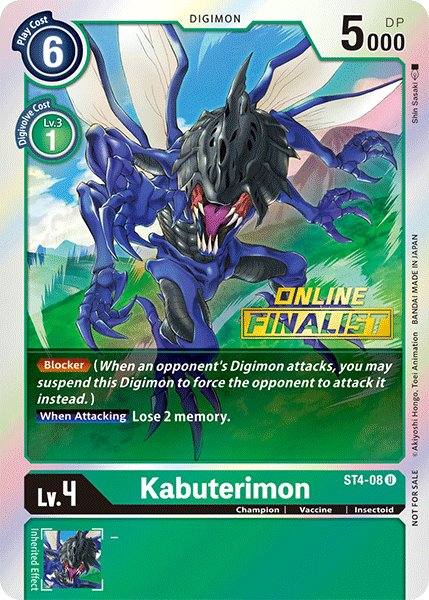 Kabuterimon [ST4-08] (Online Finalist) [Starter Deck: Giga Green Promos] (ONLINE ORDER ONLY)
