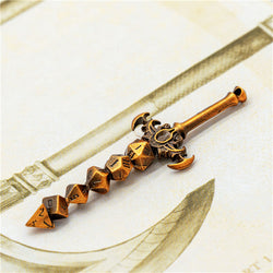 Dice Sword Gold 46mm x 9mm Trinket Novelty (Online Only)