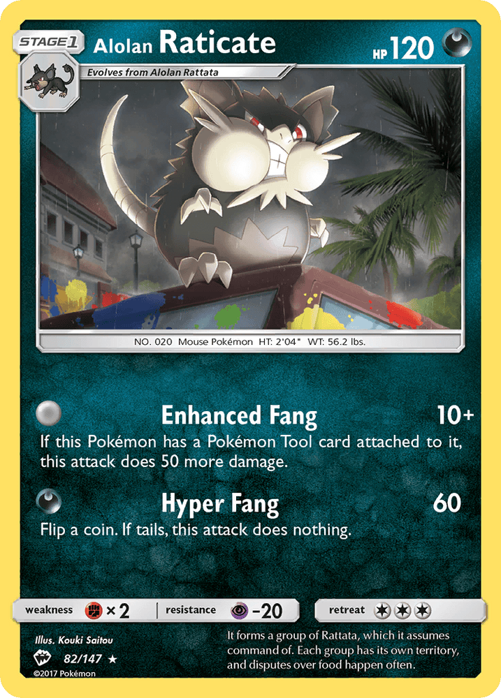 Alolan Raticate (82/147) [Sun & Moon: Burning Shadows] (Online Only)