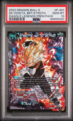 2022 DRAGON BALL SUPER DAWN OF THE Z-LEGENDS SS VEGETA, BRS/STRGTH #P-401 PSA 10 (Online Order Only)