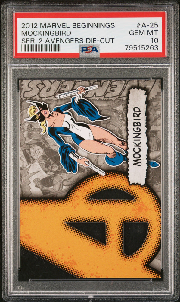 2012 MARVEL BEGINNINGS SERIES 2 AVENGERS DIE-CUT MOCKINGBIRD #A-25 - PSA 10 (Online Order Only)
