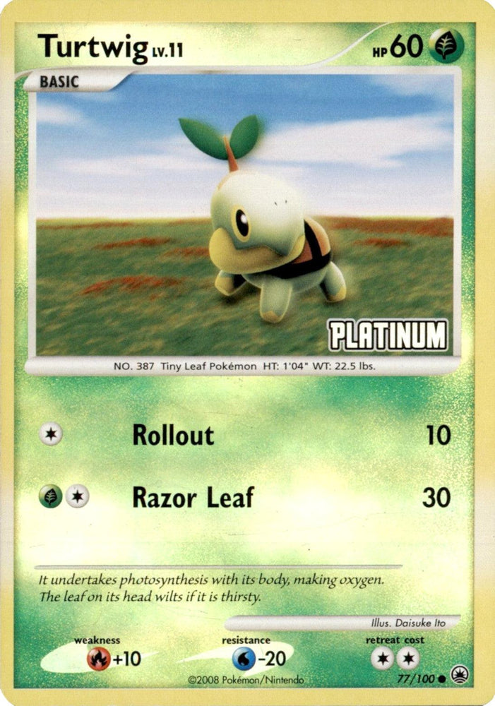 Turtwig LV.11 (77/100) (Platinum) [Burger King Promos: 2008 Collection] (Online Only)