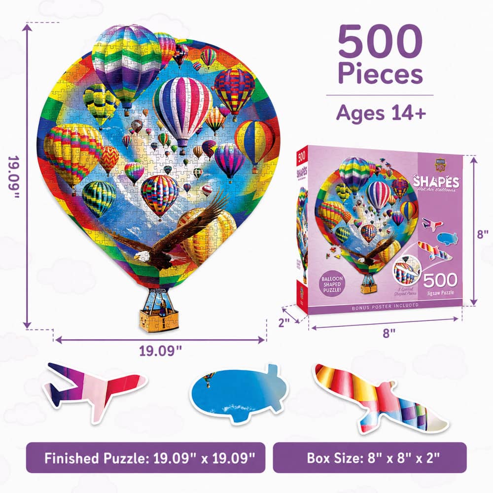 Shapes - Hot Air Balloons 500 Piece Jigsaw Puzzle
