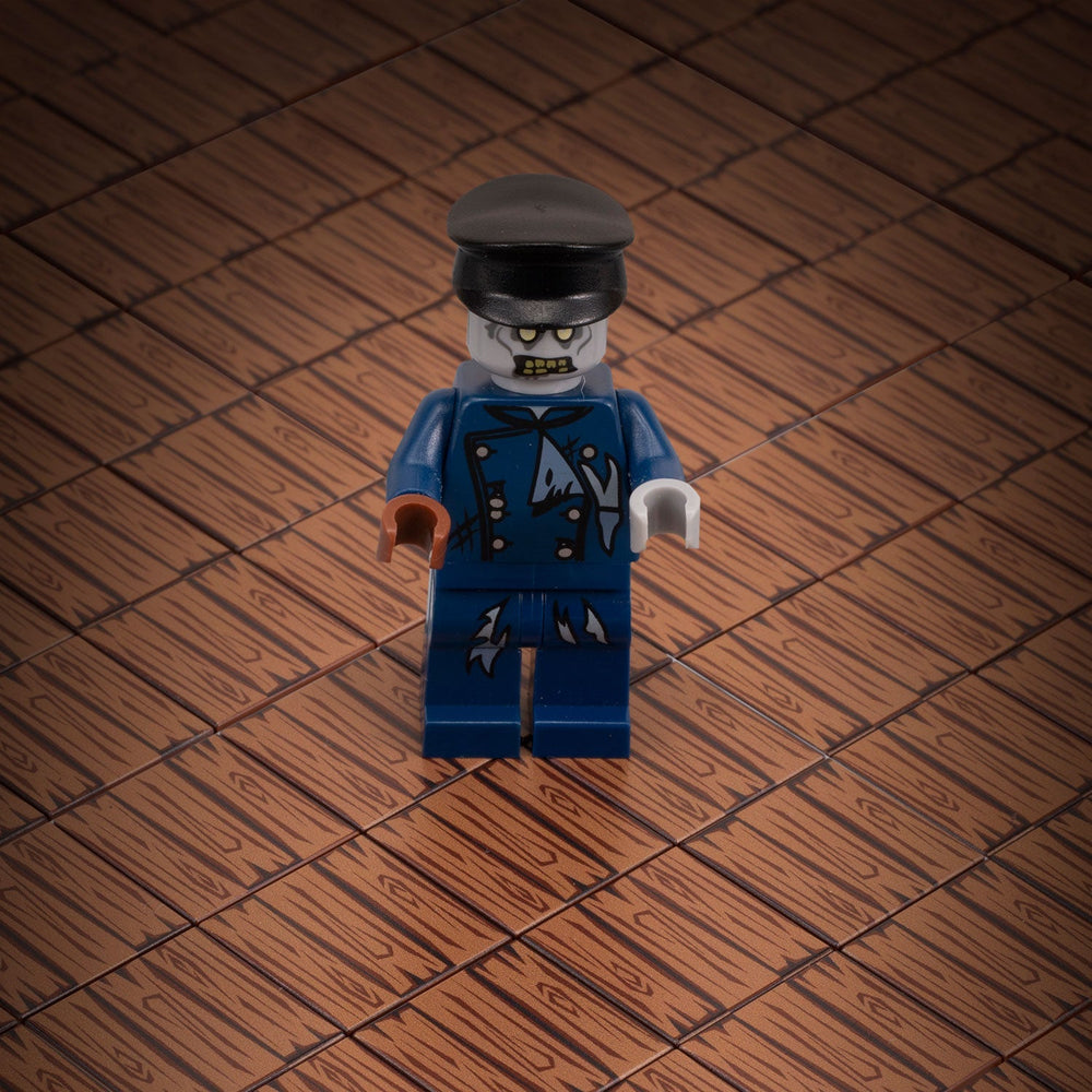 Hardwood Minifig Flooring (Rough, Dark) 2x2 Tile made using LEGO part