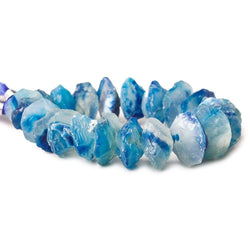 Dark Sky & Water Blue Agate Beads Hammer Faceted Disc (ONLINE ORDER ONLY)
