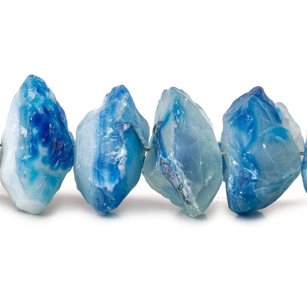 Dark Sky & Water Blue Agate Beads Hammer Faceted Disc (ONLINE ORDER ONLY)
