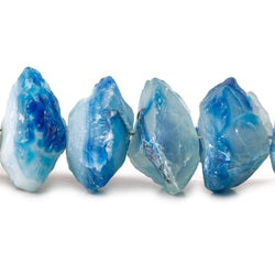 Dark Sky & Water Blue Agate Beads Hammer Faceted Disc (ONLINE ORDER ONLY)
