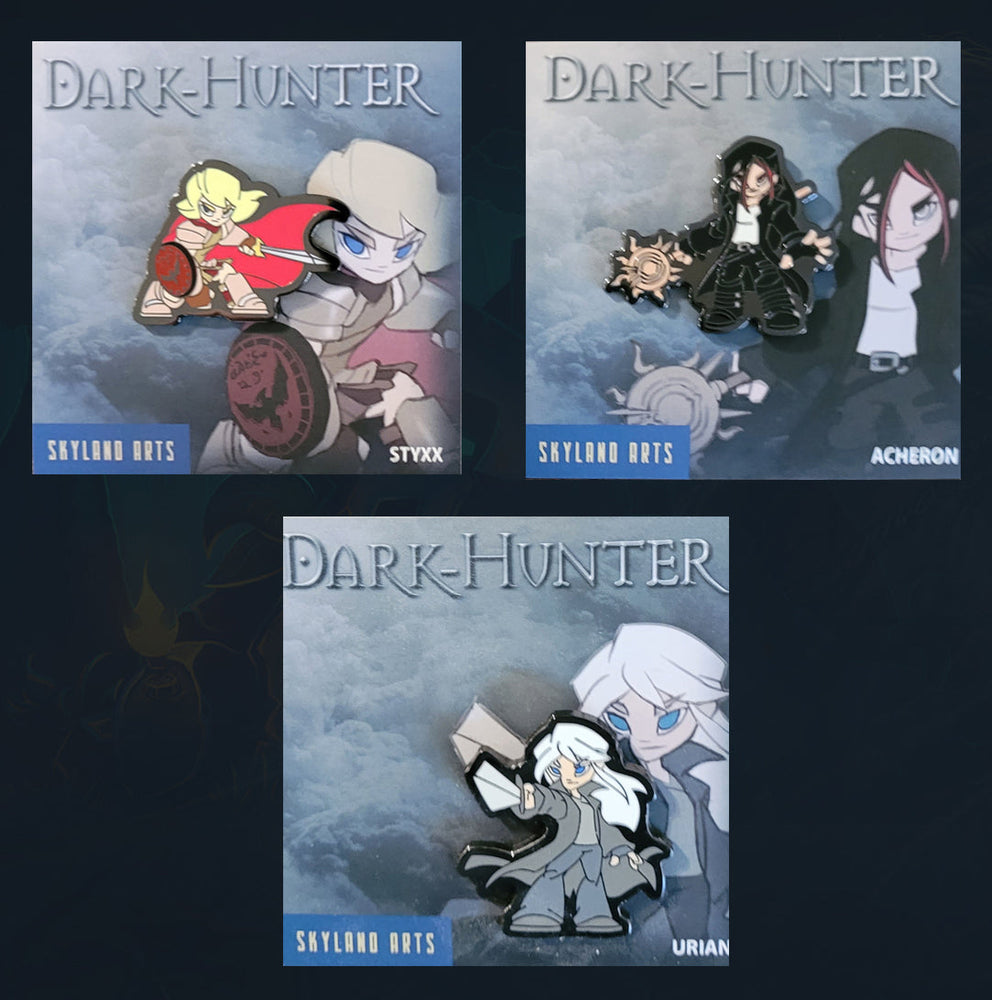 Acheron. Styxx. Urian. 3-Pack Hard Enamel Pins, save on shipping! (ONLINE ORDER ONLY)