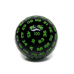 D100-Black Opaque w/Green Numbers (Online Only)