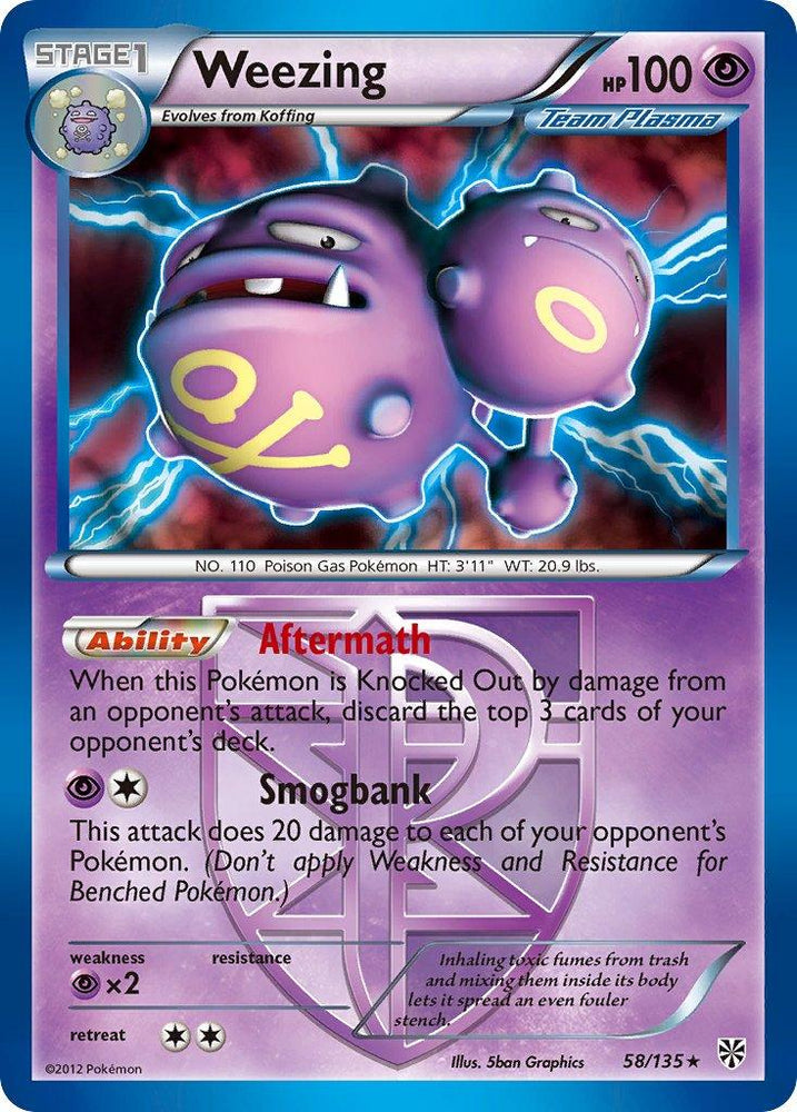 Weezing (58/135) (Theme Deck Exclusive) [Black & White: Plasma Storm] (Online Only)