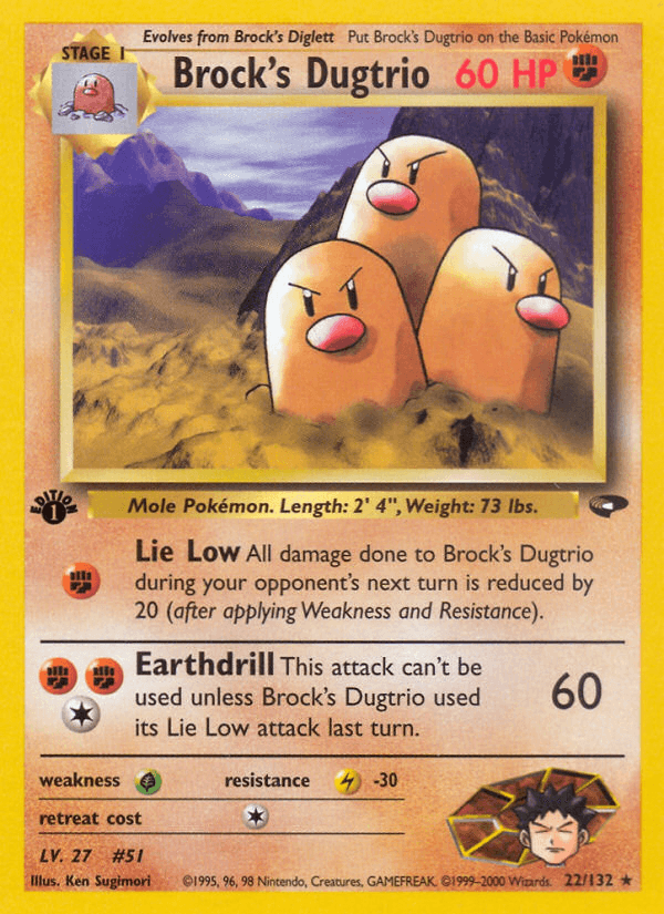 Brock's Dugtrio (22/132) [Gym Challenge 1st Edition] (Online Only)