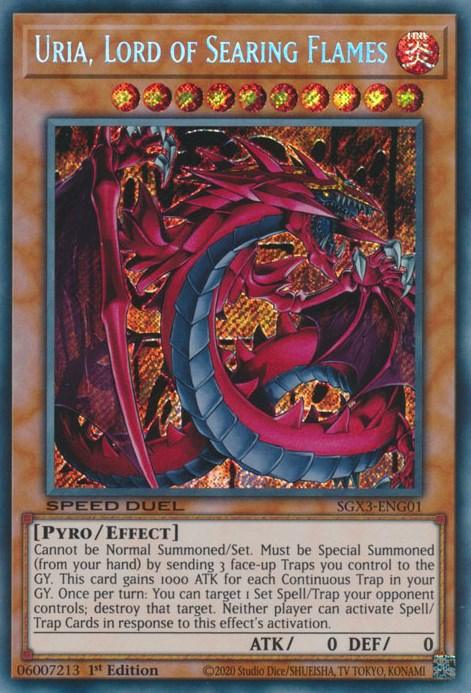 Uria, Lord of Searing Flames [SGX3-ENG01] Secret Rare (ONLINE ORDER ONLY)