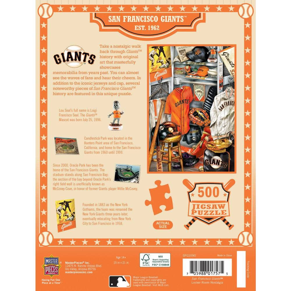 San Francisco Giants - Locker Room 500 Piece Jigsaw Puzzle (ONLINE ORDER ONLY)