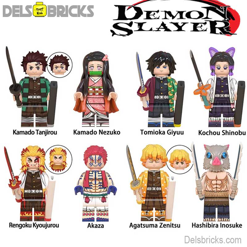 Demon Slayer Anime Set of 8 Lego Minifigures Custom Toys (ONLINE ORDER ONLY)