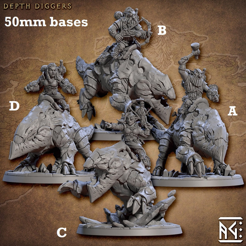 Depth Diggers with Riders (Gnome Cavalry Unit) (ONLINE ORDER ONLY)