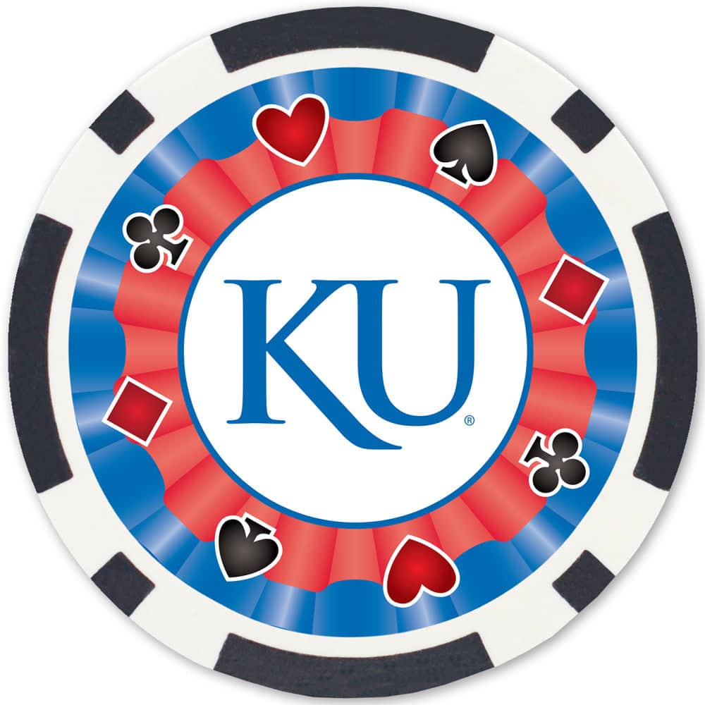 Kansas Jayhawks 100 Piece Poker Chips