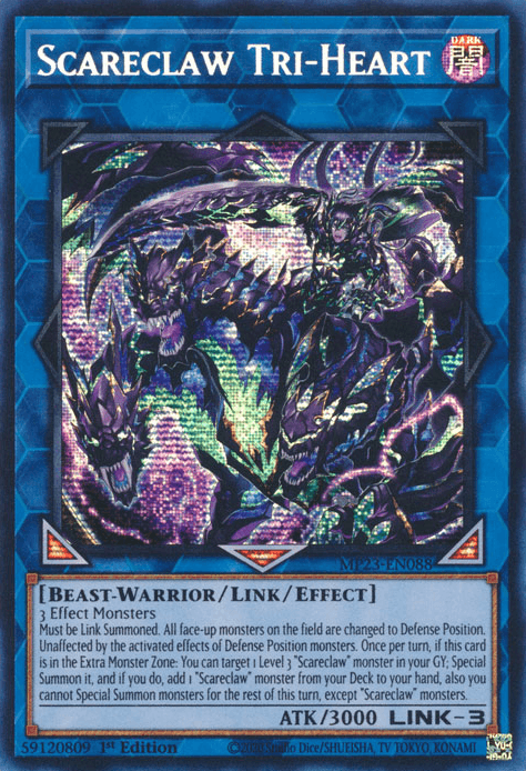 Scareclaw Tri-Heart [MP23-EN088] Prismatic Secret Rare (ONLINE ORDER ONLY)
