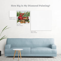 Christmas Delivery Diamond Art Kit – Square Drill Red Truck Scene by Diamond Art Club (ONLINE ORDER ONLY)