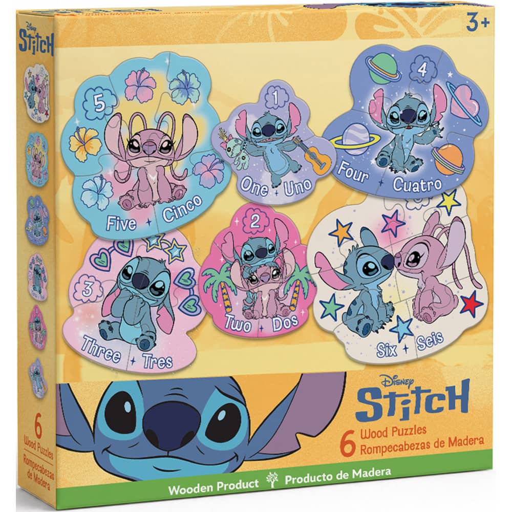 Disney - Stitch 6-Pack Wood Shaped Puzzles