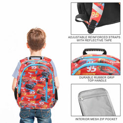 *Collective* Disney Cars Red AOP Print 14-inch Youth Backpack & Insulated Lunch Kit Set (ONLINE ORDER ONLY)
