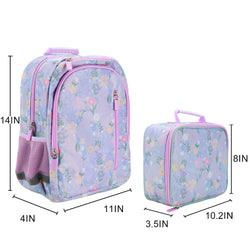 *Collective* Disney Minnie Mouse Lilac Floral 14-inch Youth Backpack & Insulated Lunch Kit Set (ONLINE ORDER ONLY)