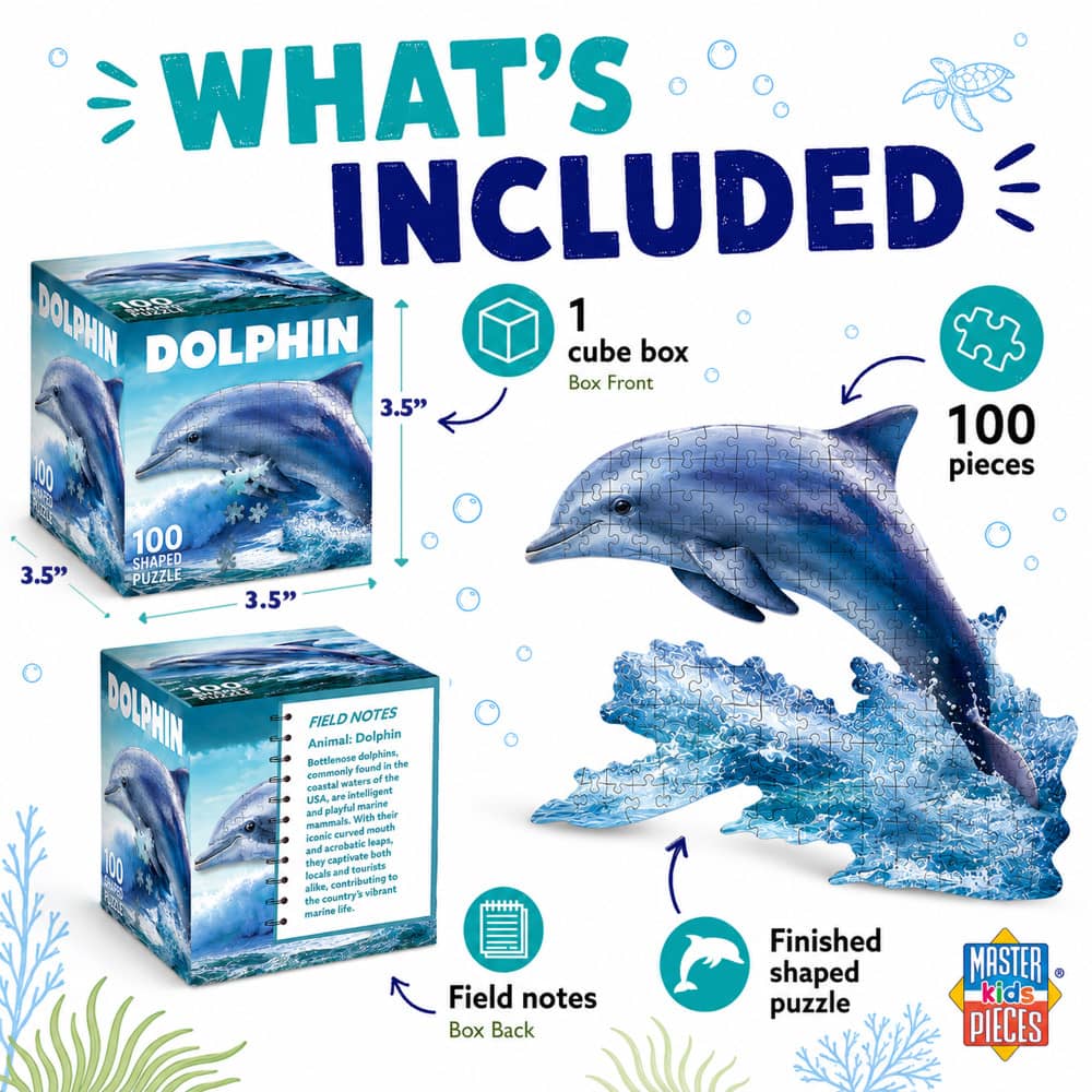 Dolphin 100 Piece Shaped Jigsaw Puzzle