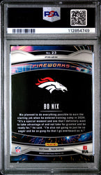 Graded 2024 Panini Prizm Bo Nix #23 Fireworks Green Ice Rookie RC Football Card PSA 10 Gem Mint (ONLINE ORDER ONLY)