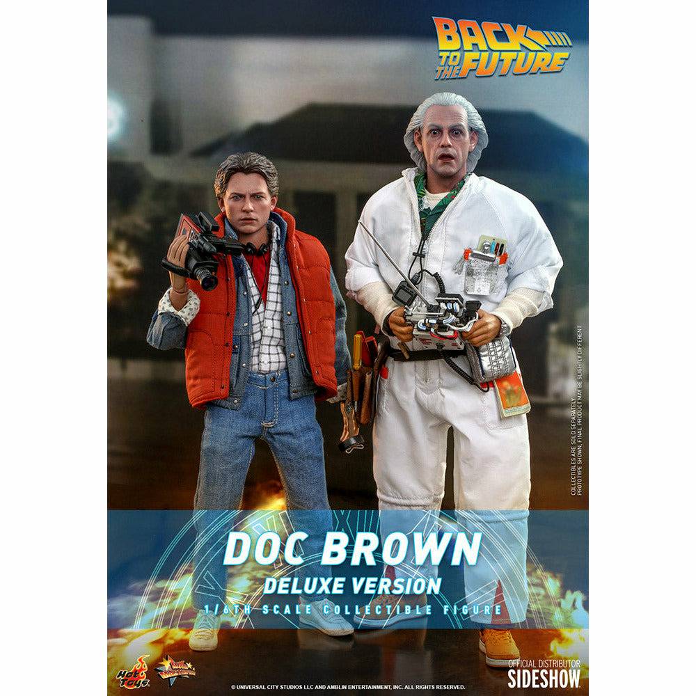 Hot Toys Back to the Future Doc Brown (Deluxe Version) 1:6 Scale Collectible Figure with bonus Plutonium case (ONLINE ORDER ONLY)
