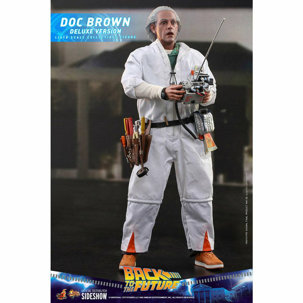 Hot Toys Back to the Future Doc Brown (Deluxe Version) 1:6 Scale Collectible Figure with bonus Plutonium case (ONLINE ORDER ONLY)