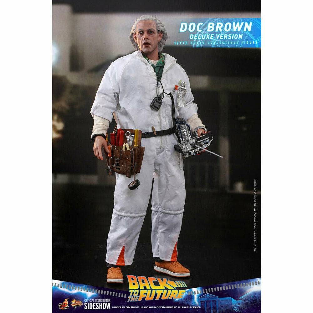 Hot Toys Back to the Future Doc Brown (Deluxe Version) 1:6 Scale Collectible Figure with bonus Plutonium case (ONLINE ORDER ONLY)