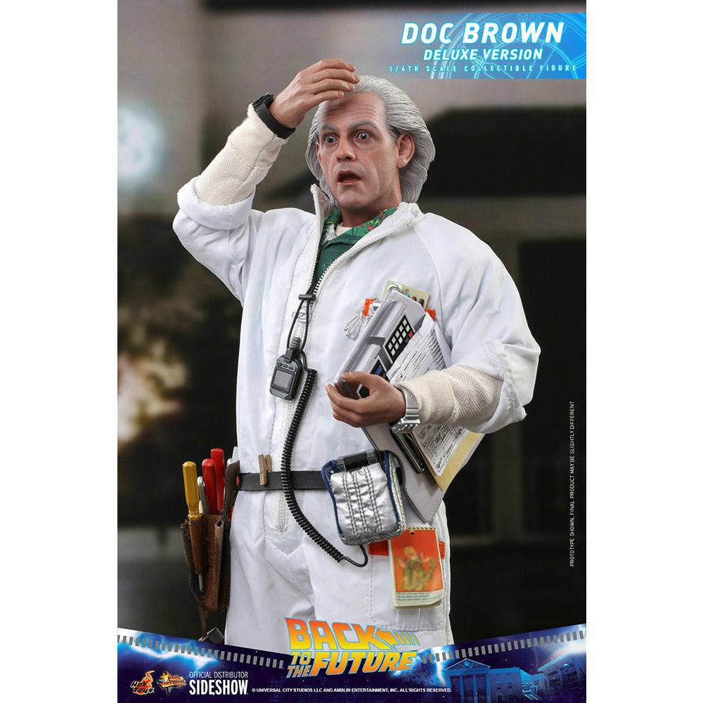 Hot Toys Back to the Future Doc Brown (Deluxe Version) 1:6 Scale Collectible Figure with bonus Plutonium case (ONLINE ORDER ONLY)