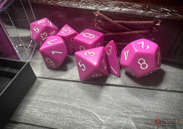 Opaque Polyhedral Light Purple/white 7-Die Set | DND Dice Set OOP (Online Only)