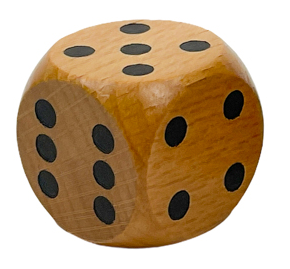 30mm Wood d6 Dice Natural/black | Twice as large as standard dice (Online Only)