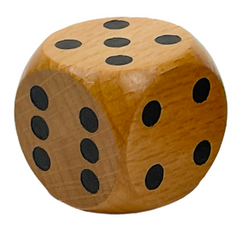 30mm Wood d6 Dice Natural/black | Twice as large as standard dice (Online Only)