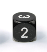 Opaque Black/white 16mm d3 (d6 w/ 1-2-3 twice) Black/white (SOLD PER PIECE) (Online Only)