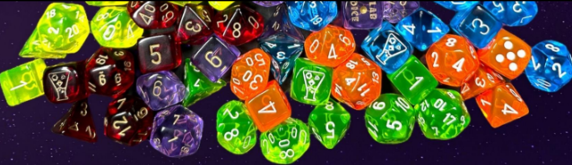 Translucent Polyhedral Neon Orange/white 7-Die Set (with bonus die) (Online Only)