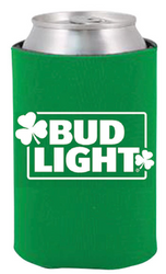 St. Patrick's Day Green Bud Light AB Cooler  Fits 12 oz Aluminum Can Coozie (Online Only)